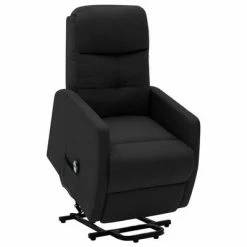VidaXL Fauteuil inclinable sur pied Noir Tissu
