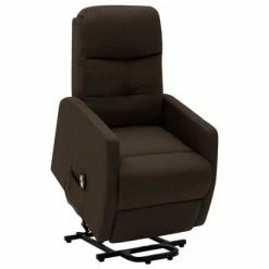 VidaXL Fauteuil inclinable sur pied Marron foncé Tissu