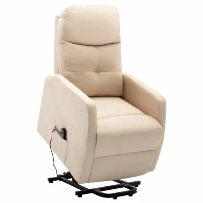 VidaXL Fauteuil inclinable sur pied Crème Tissu 3 VidaXL Fauteuil inclinable sur pied Crème Tissu