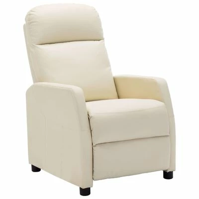 VidaXL Fauteuil inclinable Blanc Similicuir 3 VidaXL Fauteuil inclinable Blanc Similicuir