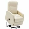 VidaXL Fauteuil inclinable Blanc crème Similicuir 1 VidaXL Fauteuil inclinable Blanc crème Similicuir -Fauteuils Soldes image 1 321367