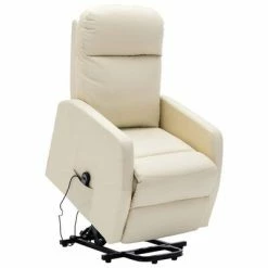 VidaXL Fauteuil inclinable Blanc crème Similicuir