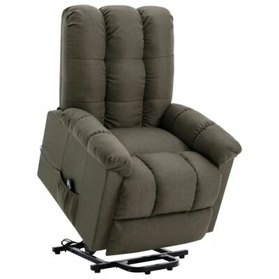 VidaXL Fauteuil inclinable Taupe Tissu 3 VidaXL Fauteuil inclinable Taupe Tissu