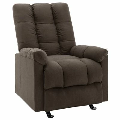 VidaXL Fauteuil inclinable Marron foncé Tissu 3 VidaXL Fauteuil inclinable Marron foncé Tissu