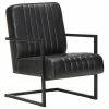 VidaXL Fauteuil cantilever Noir Cuir véritable -Fauteuils Soldes image 1 321856