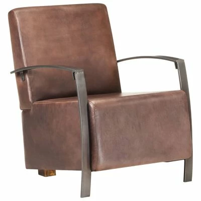 VidaXL Fauteuil Marron Cuir véritable 3 VidaXL Fauteuil Marron Cuir véritable