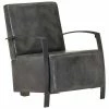 VidaXL Fauteuil Gris Cuir véritable -Fauteuils Soldes image 1 321865