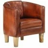 VidaXL Fauteuil Marron Cuir véritable