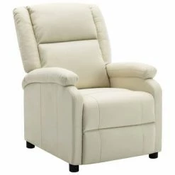 322437 vidaXL Recliner White Faux Leather