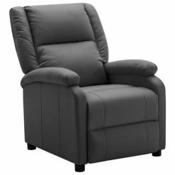 322439 vidaXL Recliner Anthracite Faux Leather