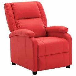 322441 vidaXL Recliner Red Faux Leather
