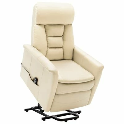 VidaXL Fauteuil inclinable Blanc Similicuir 3 VidaXL Fauteuil inclinable Blanc Similicuir