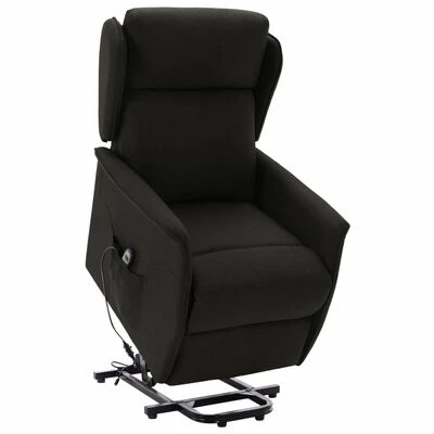 VidaXL Fauteuil inclinable Noir Tissu 3 VidaXL Fauteuil inclinable Noir Tissu