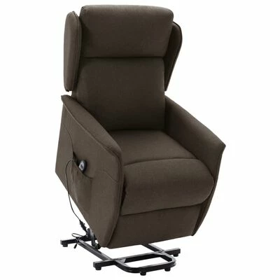 VidaXL Fauteuil inclinable Marron foncé Tissu 3 VidaXL Fauteuil inclinable Marron foncé Tissu