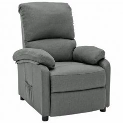 VidaXL Fauteuil inclinable Gris clair Tissu