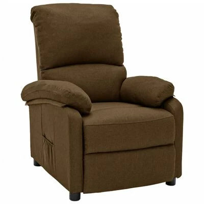 VidaXL Fauteuil inclinable Marron Tissu 3 VidaXL Fauteuil inclinable Marron Tissu