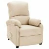 VidaXL Fauteuil inclinable Crème Tissu
