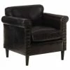 VidaXL Fauteuil Noir Cuir véritable 1 VidaXL Fauteuil Noir Cuir véritable -Fauteuils Soldes image 1 325125