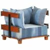 VidaXL Fauteuil 80x67x62 cm Tissu en jean et bois massif de manguier