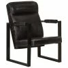 VidaXL Fauteuil 60x75x90 cm Noir Cuir de chèvre véritable 1 VidaXL Fauteuil 60x75x90 cm Noir Cuir de chèvre véritable -Fauteuils Soldes image 1 325145