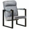 VidaXL Fauteuil 60x75x90 cm Gris Cuir de chèvre véritable 2 VidaXL Fauteuil 60x75x90 cm Gris Cuir de chèvre véritable -Fauteuils Soldes image 1 325146
