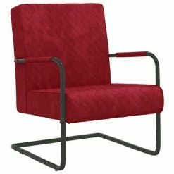 VidaXL Chaise cantilever Rouge bordeaux Velours