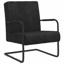 VidaXL Chaise cantilever Noir Velours
