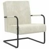 VidaXL Chaise cantilever Blanc crème Velours 2 VidaXL Chaise cantilever Blanc crème Velours -Fauteuils Soldes image 1 325733
