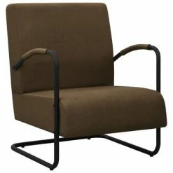 VidaXL Fauteuil Marron foncé Tissu