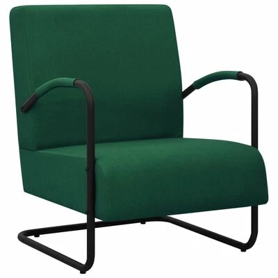 VidaXL Fauteuil Vert foncé Tissu 3 VidaXL Fauteuil Vert foncé Tissu