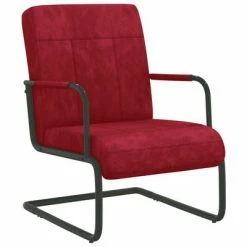 VidaXL Chaise cantilever Rouge bordeaux Velours