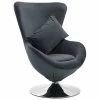 VidaXL Fauteuil pivotant en forme d’œuf et coussin Gris foncé Velours -Fauteuils Soldes image 1 326212