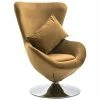 VidaXL Fauteuil pivotant en forme d’œuf avec coussin Marron Velours -Fauteuils Soldes image 1 326215