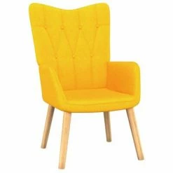VidaXL Chaise de relaxation Jaune moutarde Tissu