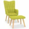 VidaXL Chaise de relaxation avec tabouret Vert Tissu -Fauteuils Soldes image 1 327539