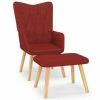 VidaXL Chaise de relaxation avec tabouret Rouge bordeaux Tissu -Fauteuils Soldes image 1 327542