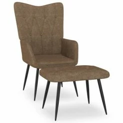 VidaXL Chaise de relaxation avec tabouret Taupe Tissu