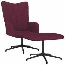 VidaXL Chaise de relaxation avec tabouret Violet Tissu
