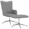 VidaXL Chaise de relaxation avec tabouret Gris clair Tissu 1 VidaXL Chaise de relaxation avec tabouret Gris clair Tissu -Fauteuils Soldes image 1 327600