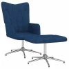 VidaXL Chaise de relaxation avec tabouret Bleu Tissu -Fauteuils Soldes image 1 327604