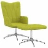 VidaXL Chaise de relaxation avec tabouret Vert Tissu