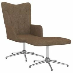 VidaXL Chaise de relaxation avec tabouret Taupe Tissu