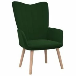VidaXL Chaise de relaxation Vert foncé Velours