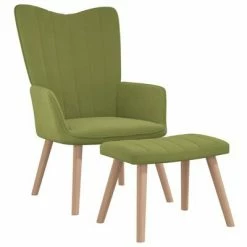 VidaXL Chaise de relaxation avec repose-pied Vert clair Velours