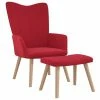 VidaXL Chaise de relaxation avec repose-pied Rouge bordeaux Velours -Fauteuils Soldes image 1 327671