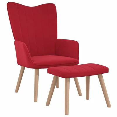 VidaXL Chaise de relaxation avec repose-pied Rouge bordeaux Velours 3 VidaXL Chaise de relaxation avec repose-pied Rouge bordeaux Velours