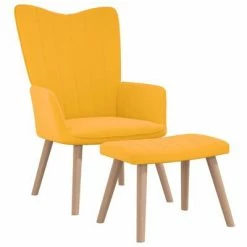 VidaXL Chaise de relaxation avec repose-pied Jaune moutarde Velours