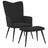 VidaXL Chaise de relaxation avec repose-pied Noir Velours -Fauteuils Soldes image 1 327694