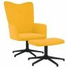 VidaXL Chaise de relaxation avec repose-pied Jaune moutarde Velours 2 VidaXL Chaise de relaxation avec repose-pied Jaune moutarde Velours -Fauteuils Soldes image 1 327717