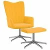 VidaXL Chaise de relaxation avec repose-pied Jaune moutarde Velours -Fauteuils Soldes image 1 327739